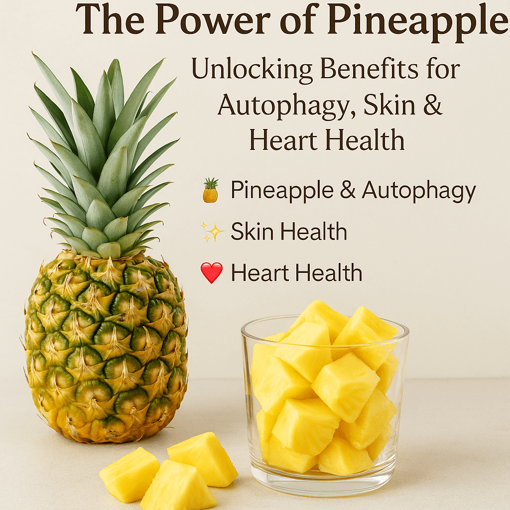 Pineapple showing nutritional benefits for autophagy skin and heart health
