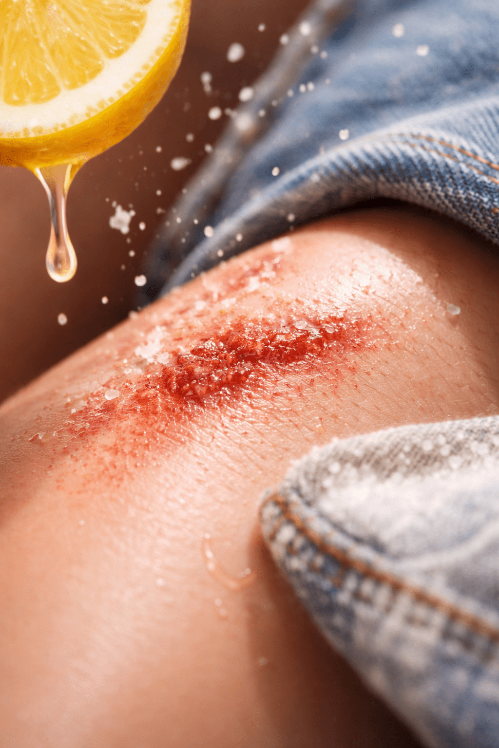 Illustration of skin barrier disruption from daily chemical exfoliation