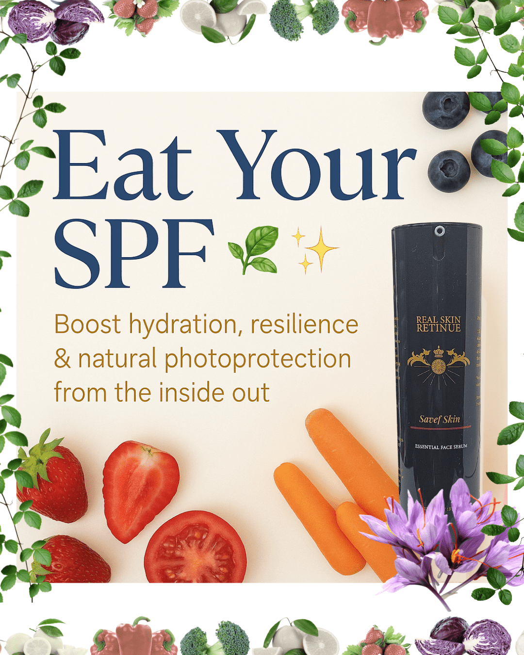 Antioxidant-rich foods providing natural sun protection through diet